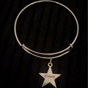 Silver Expandable Bracelet with Charm